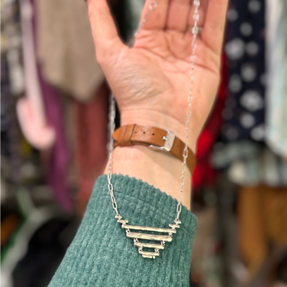 Kendra Scott Silver Geometric Necklace
